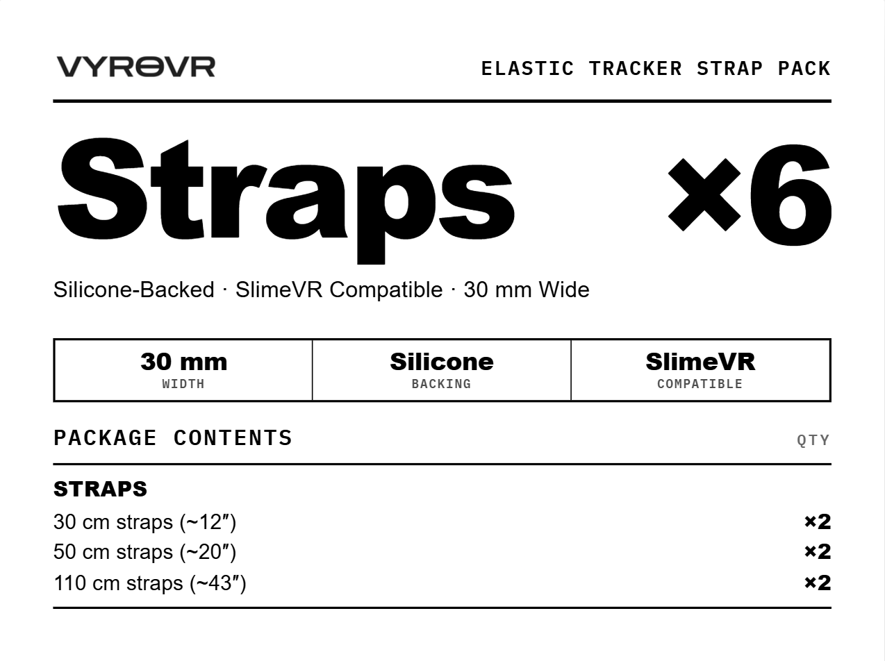 Core Full Body Tracker Straps - 6 Pack