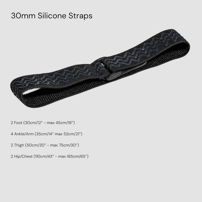 10 Elastic Full Body Tracker Straps - Silicone Backed, SlimeVR Compatible Straps